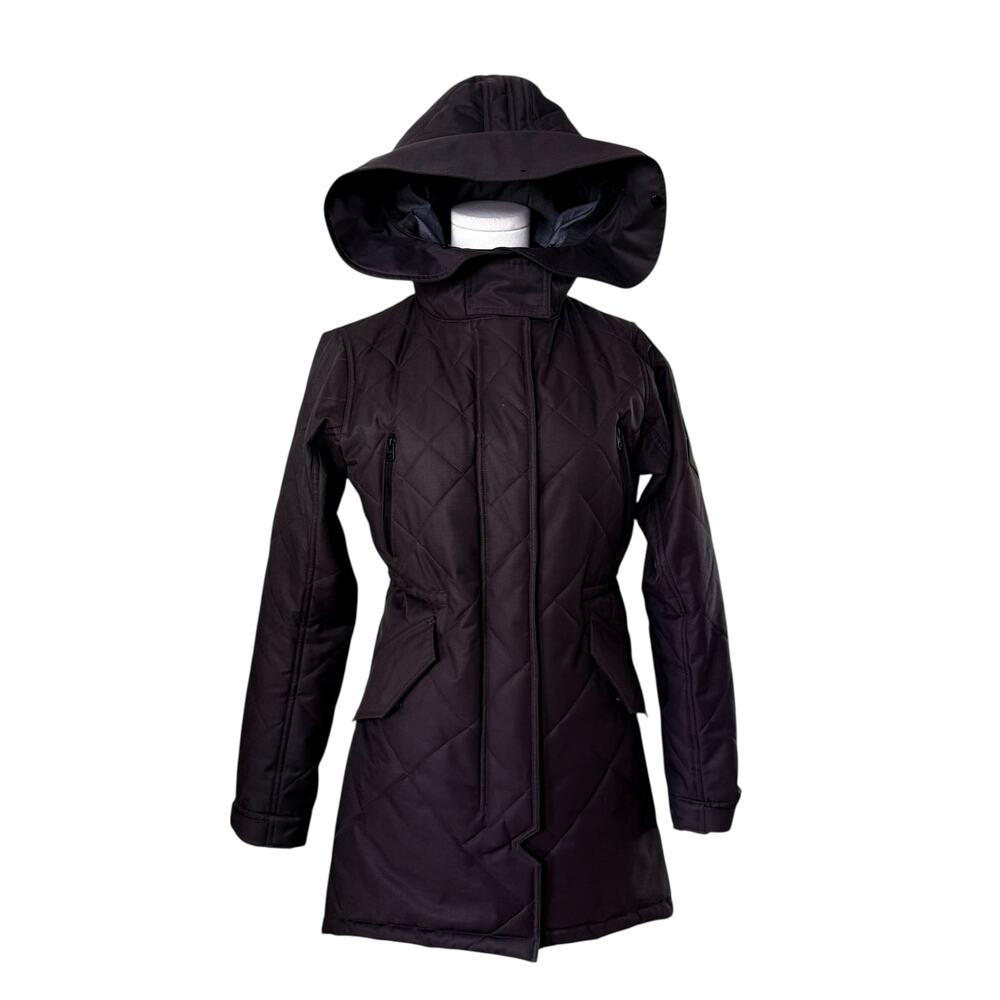 Burton DryRide Quilted Hooded Jacket Black Insulated Snow coat Womens XS
